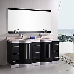 Jade 72" Double Sink Vanity Set w/ Travertine Stone Countertop Product List Image