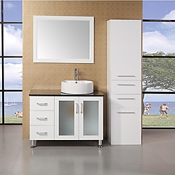 Malibu 39" Single Sink Vanity Set in White Finish Product List Image