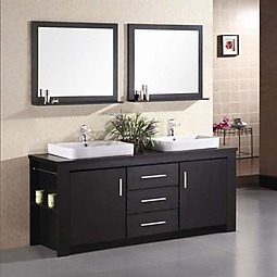 Washington 72" Espresso Finish Double Sink Vanity Set Product List Image