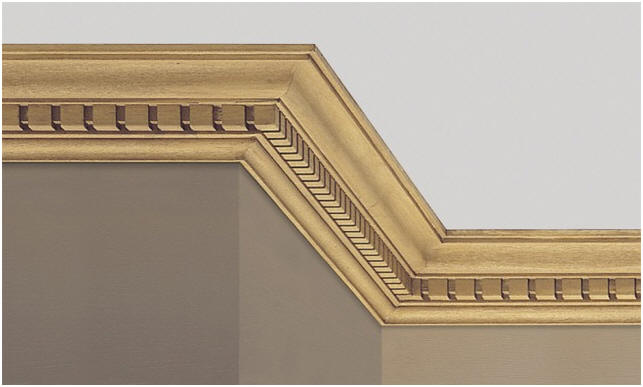  OAK709 Ornamental DENTIL CORNICE MLDG OAK 3/4"x3-11/16"  