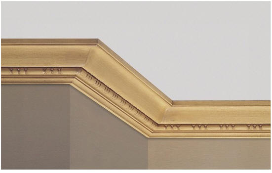 WHW686 Ornamental SAUSAGE & BEAD CORNICE MLDG 27/32"x4-5/32" 