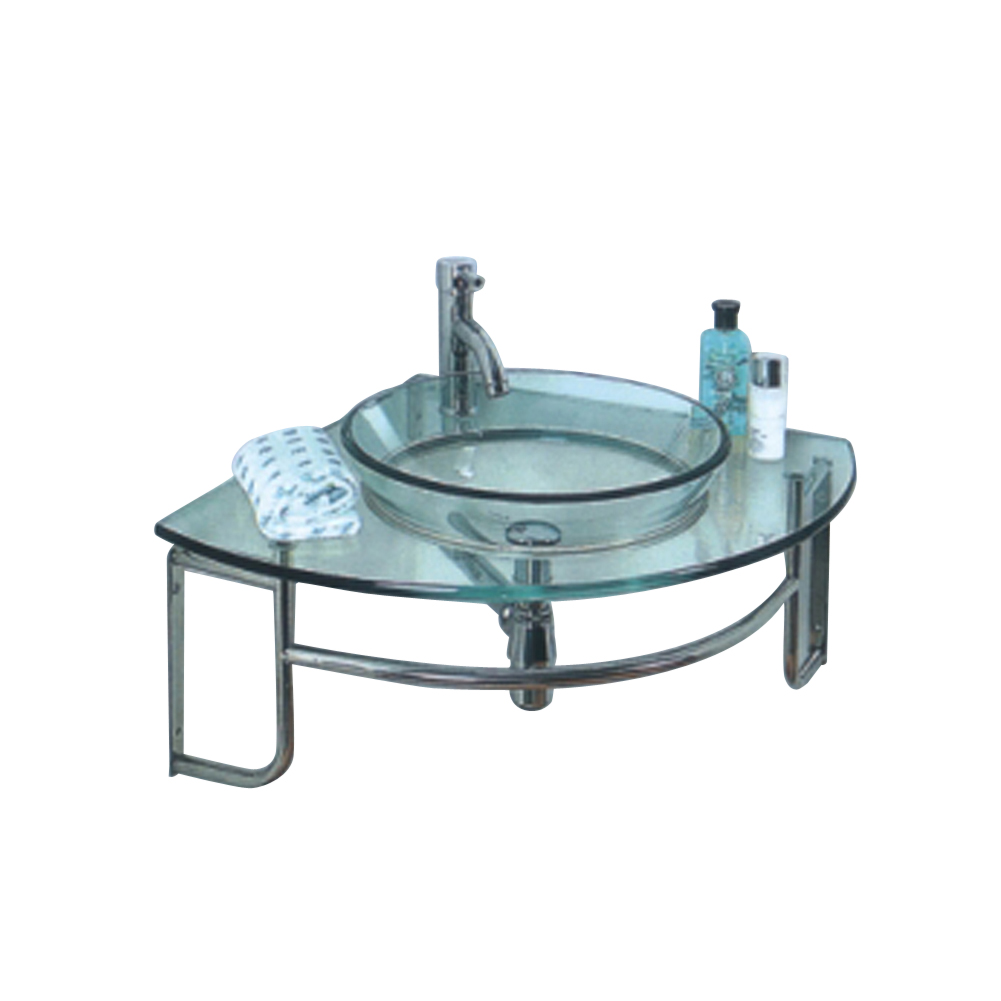 Fresca Ordinato Corner Mount Modern Glass Bathroom Vanity Burroughs