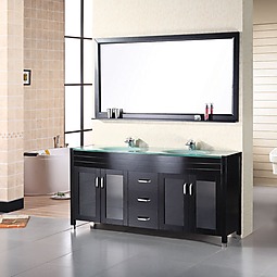 Waterfall 71" Espresso Finish  Double Sink Vanity Set Product List Image
