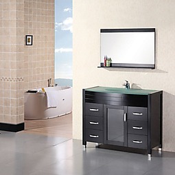 Waterfall 48" Single Drop-In Sink Vanity Set w/ Glass Top Product List Image