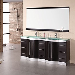 Jade 72" Double Sink Vanity Set w/ Tempered Glass Countertop Product List Image
