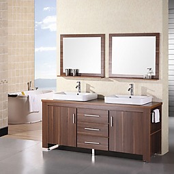 Washington 72" Double Sink Vanity Set in Toffee Finish Product List Image