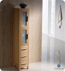Fresca Torino Tall Bathroom Linen Side Cabinet - Light Oak