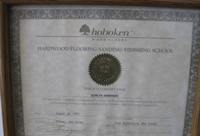 Sanding and Re-finishing Certificate