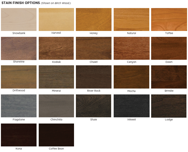 Bertch Stain Finish Options