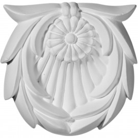 3 1/8W x 3 1/8H x 5/8P Shell with Leaves Rosette