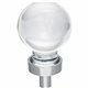 1-1/16" Diameter Brushed Pewter Sphere Glass Harlow Cabinet Knob