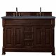 Brookfield 72" Double Vanity Cabinet, Burnished Mahogany