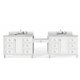 Copper Cove Encore 122" Double Vanity Set, Bright White w/ 3 CM Arctic Fall Solid Surface Top