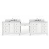 Copper Cove Encore 122" Double Vanity Set, Bright White w/ 3 CM Arctic Fall Solid Surface Top