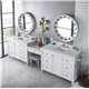 Copper Cove Encore 122" Double Vanity Set, Bright White w/ 3 CM Arctic Fall Solid Surface Top