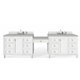 Copper Cove Encore 122" Double Vanity Set, Bright White w/ 3 CM Arctic Fall Solid Surface Top
