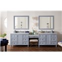 Copper Cove Encore 122" Double Vanity Set, Silver Gray w/ 3 CM Arctic Fall Solid Surface Top