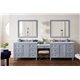 Copper Cove Encore 122" Double Vanity Set, Silver Gray w/ 3 CM Arctic Fall Solid Surface Top