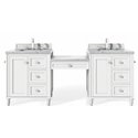 Copper Cove Encore 86" Double Vanity Set, Bright White w/ 3 CM Arctic Fall Solid Surface Top