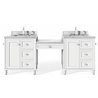 Copper Cove Encore 86" Double Vanity Set, Bright White w/ 3 CM Arctic Fall Solid Surface Top