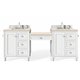 Copper Cove Encore 86" Double Vanity Set, Bright White w/ 3 CM Arctic Fall Solid Surface Top