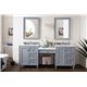 Copper Cove Encore 86" Double Vanity Set, Silver Gray w/ 3 CM Arctic Fall Solid Surface Top