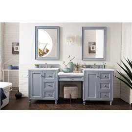Copper Cove Encore 86" Double Vanity Set, Silver Gray w/ 3 CM Arctic Fall Solid Surface Top