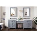 Copper Cove Encore 86" Double Vanity Set, Silver Gray w/ 3 CM Arctic Fall Solid Surface Top