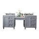 Copper Cove Encore 86" Double Vanity Set, Silver Gray w/ 3 CM Arctic Fall Solid Surface Top