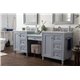 Copper Cove Encore 86" Double Vanity Set, Silver Gray w/ 3 CM Arctic Fall Solid Surface Top