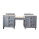 Copper Cove Encore 86" Double Vanity Set, Silver Gray w/ 3 CM Arctic Fall Solid Surface Top