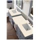 Copper Cove Encore 86" Double Vanity Set, Silver Gray w/ 3 CM Arctic Fall Solid Surface Top