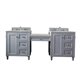 Copper Cove Encore 86" Double Vanity Set, Silver Gray w/ 3 CM Arctic Fall Solid Surface Top