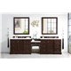 De Soto 118" Double Vanity Set, Burnished Mahogany w/ 3 CM Arctic Fall Solid Surface Top