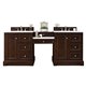 De Soto 82" Double Vanity Set, Burnished Mahogany w/ 3 CM Arctic Fall Solid Surface Top