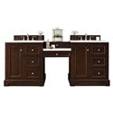 De Soto 82" Double Vanity Set, Burnished Mahogany w/ 3 CM Arctic Fall Solid Surface Top