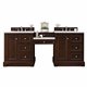 De Soto 82" Double Vanity Set, Burnished Mahogany w/ 3 CM Arctic Fall Solid Surface Top