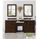 De Soto 82" Double Vanity Set, Burnished Mahogany w/ 3 CM Arctic Fall Solid Surface Top