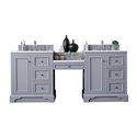 De Soto 82" Double Vanity Set, Silver Gray w/ 3 CM Arctic Fall Solid Surface Top