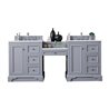 De Soto 82" Double Vanity Set, Silver Gray w/ 3 CM Arctic Fall Solid Surface Top