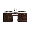 De Soto 94" Double Vanity Set, Burnished Mahogany w/ 3 CM Arctic Fall Solid Surface Top