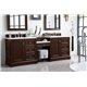 De Soto 94" Double Vanity Set, Burnished Mahogany w/ 3 CM Arctic Fall Solid Surface Top