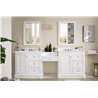 De Soto 94" Double Vanity Set, Bright White w/ 3 CM Arctic Fall Solid Surface Top