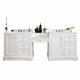 De Soto 94" Double Vanity Set, Bright White w/ 3 CM Arctic Fall Solid Surface Top