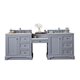 De Soto 94" Double Vanity Set, Silver Gray w/ 3 CM Arctic Fall Solid Surface Top