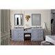De Soto 94" Double Vanity Set, Silver Gray w/ 3 CM Arctic Fall Solid Surface Top