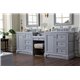 De Soto 94" Double Vanity Set, Silver Gray w/ 3 CM Arctic Fall Solid Surface Top