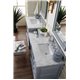 De Soto 94" Double Vanity Set, Silver Gray w/ 3 CM Arctic Fall Solid Surface Top