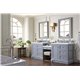 De Soto 94" Double Vanity Set, Silver Gray w/ 3 CM Arctic Fall Solid Surface Top