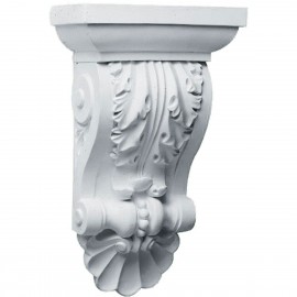 14 3/4W x 4 3/4D x 8 1/2H Acanthus with Shell Corbel